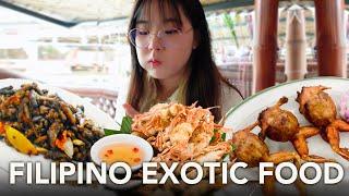 KOREAN Trying MOST EXOTIC FILIPINO FOOD (Pampanga FOOD CRAWL)  | Juwonee