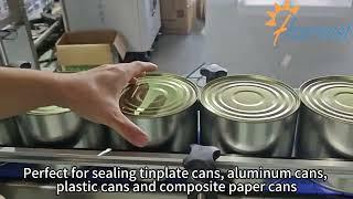 #Diameter 153MM automatic tin #canning #closing machine,  #Tomato paste metal can sealing #machine