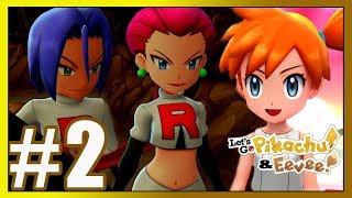 Pokemon Let's GO Pikachu & Eevee Part 2 MT. Moon Jessie & James 1st Battle, Cerulean City Gym