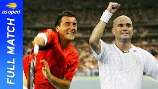 Andrei Pavel vs Andre Agassi in a tale of three tie breakers! | US Open 2006 Round 1