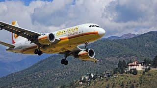 Edge-of-Your-Seat Moment! Bhutan Airlines Airbus A319’s Final Turn to Paro Airport's Runway 15!!!!!