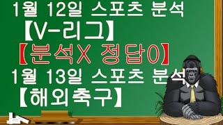 1월12일~13일 V-리그.해외축구. 분석