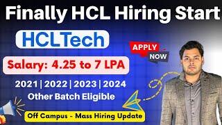 Finally HCLTech Mass Hiring Announce | Graduate Engineer | Off Campus drive 2024, 2023, 2022, 2021