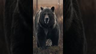 Сражение за добычу между медведем и стаей волков