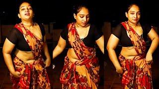 Saree feat Floral Red Saree Paired with Black Blouse Saree Fashion Model