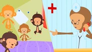 пять маленьких обезьян | русский мультфильмы для детей | Rhymes in Russia | Five Little Monkeys