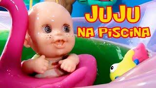 JUJU NA PISCINA! 3 VÍDEOS DESSA FOFURA PRA VOCÊS CURTIREM! #boneca #bebe #brinquedos