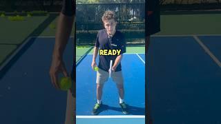 The reason pros keep a low ready position!  #pickleball #pickleballtips