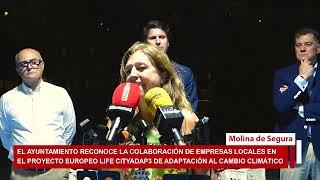 El Ayuntamiento de Molina de Segura reconoce la colaboración en el proyecto LIFE CITYAdaP3