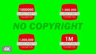Thank You For 1M Subscribers Green Screen Animation | No Copyright | GreenTube
