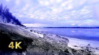 Kstovo. Volga river. 4K Relaxing video