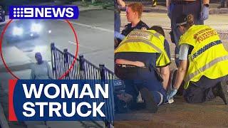 Woman survives after being struck by car in Sydney's Inner West | 9 News Australia