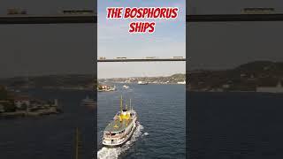 S46. The Bosphorus Ships and Historical Monuments of Istanbul Turkey, Crossing The Bosphorus Strait