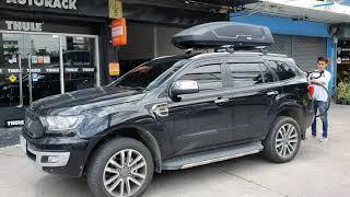 กล่องหลังคามือสอง THULE RoofBox Force XT M ติดตั้ง Ford Everest เอเวอเรสต์ กล่องเก็บของบนหลังคารถ