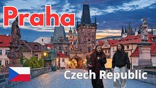 Winter in Prague 4K  - Stunning December Walking Tour 2024