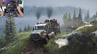 Logging in a forest - Western Star 47X - SnowRunner | Thrustmaster TX