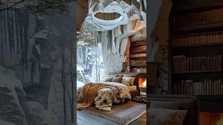 "Cozy Den Vibes: Relaxing Sounds of a Fireplace & Heavy Snowfall- Perfect for Book Lovers! #relaxing