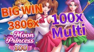 BIG WIN 3806x on Moon Princess 100 and MAXING multi!