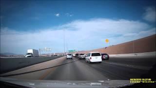 Van rear ends Xterra on Eastbound I-215 in Las Vegas