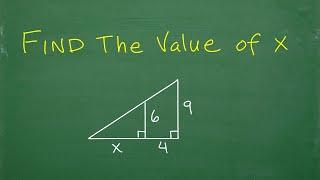 Find the value of x in the triangle.