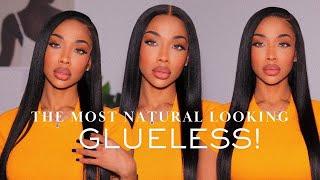 The Most Natural Looking Glueless Yaki Straight Wig Install Tutorial For Beginners Ft. Klaiyi hair