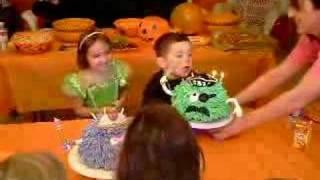 Josh n Maggie blow out candles