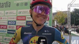 Toms Skujiņš - Interview at the start - Il Lombardia 2024