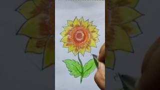 Sunflower  Easy Drawing #shorts#ytshorts #viralreels #trendingshorts #roji art gallery