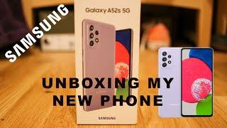 Samsung Galaxy A52s 5G Aesthetic Unboxing Violet + cute accessories! | TANWEN HAIGH