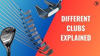 Golf Clubs EXPLAINED for BEGINNERS! Irons, Hybrids, Drivers and Putters.