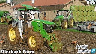 Picking Up & Storing Hay Bales, Spreading Manure & Lime │Ellerbach│FS 22│Timelapse#15