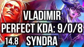 VLADIMIR vs SYNDRA (MID) | 9/0/8, 71% winrate, Legendary | KR Master | 14.8