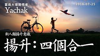 揚升：四個合一。雲南大理開悟者Yachak。揚升是一種喚醒，從身體開始逐漸喚醒七個意識中心，身體、情緒、思想、靈性、銀河、宇宙和超靈。七個中心的合一過程就是揚升的過程。| 開悟合一
