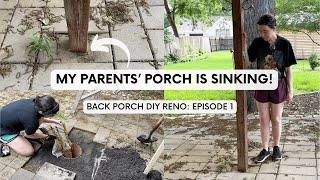 DIY RETROFITTED CONCRETE FOOTINGS FOR PATIO OR PERGOLA | Back Porch DIY Reno: Episode 1