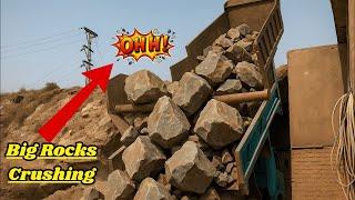 PLAYING with GIANT Rocks! ASMR Rock Quarry CRUSHING Operations - Primary Jaw Crusher in Action.