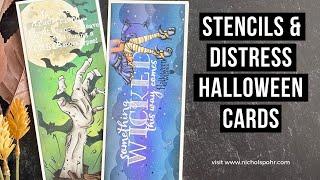 Stencils & Distress Halloween Cards (Colorado Craft Company)