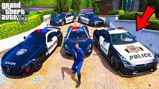 Franklin Stealing Police Supercars with Michael in GTA 5 | SHINCHAN and CHOP