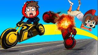 GTA 5 pero CHOCAMOS EN SUPER MOTOS  INVICTOR TRON #3