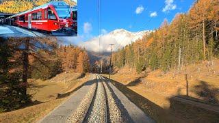  4K  Pontresina - Scuol-Tarasp late autumn cab ride, Switzerland [11.2020]