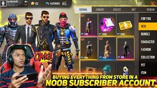 Buying All Items From Store In Noob Subscriber Account And I Used 30,000 Diamond At Garena Free Fire