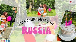 A very Hot and Beautiful African lady  celebrating her first birthday abroad (Russia)