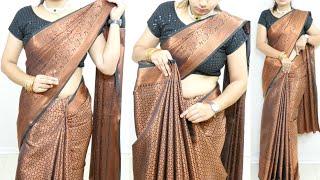 Beautiful Heavy Silk Saree Draping For Wedding Wear | How To Wear Saree With Perfect Pleats