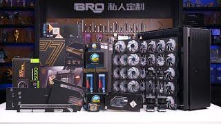 「BRO」4K Water Cooled PC Build ASMR  Corsair 9000D 34 Unit Lianli Fan With X870E Godlike #pcbuild
