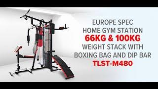 Sellincost Europe Spec Gym Station 66KG & 100KG Weight Stack With Boxing Bag and Dip Bar TLST-M480