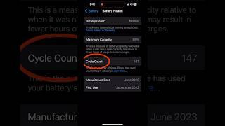 How to check iPhone battery  cycle count | ios 17.4 update #shorts #iphone #ios