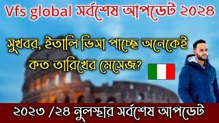 সুখবর Vfs global সর্বশেষ আপডেট ২০২৪, ইতালি ভিসার মেসেজ পাচ্ছে অনেকেই, নুলস্থার আপডেট ২০২৪