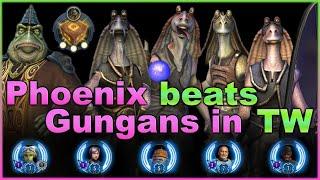Phoenix COUNTERS Gungans even with Iv| 9 Boss Nass Datacron & Omicron in TW - SWGOH
