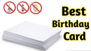 Easy And Beautiful White Paper Happy Birthday Greeting Card Making 2024 | DIY Birthday Card