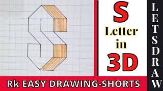 "S" Alphabet 3D letter /3D Alphabet letters /How to draw /Rk easy drawing #shorts