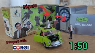 With opening Parts Mr Bean Mini from HK Tiny  with Figure. Compare with  Corgi #diecasteurope